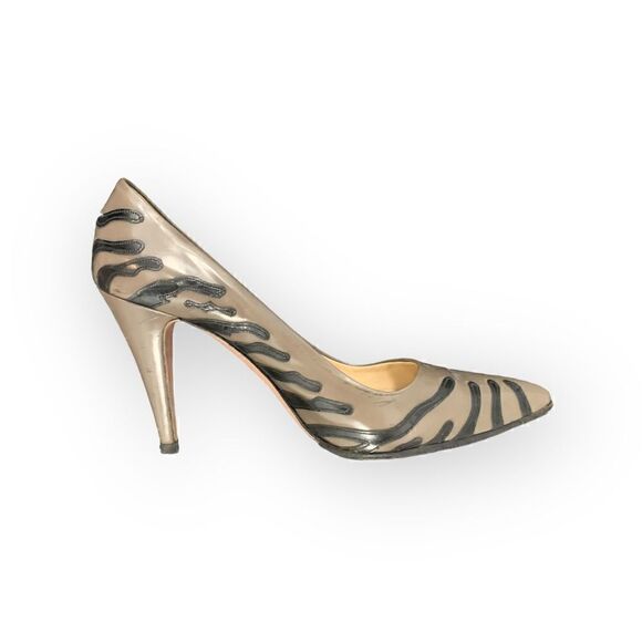 Prada Taupe and Black Heels, 38.5 - Picture 1 of 5